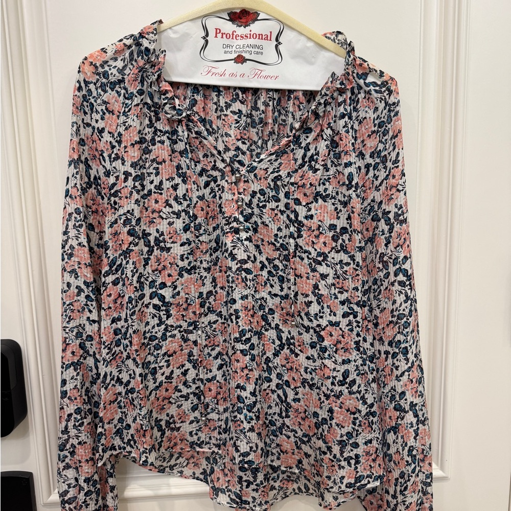 Veronica Beard floral silk blouse